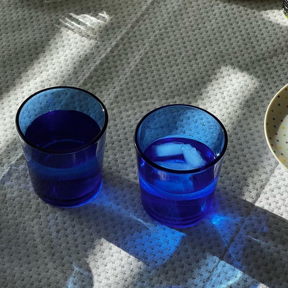 Libbey High Ball Whiskey Glass, Cobalt Blue, Set of 6 Cocktail Glasses - Picture 5 of 9